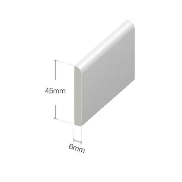 45mm Rounded Edge Plastic Strips Architrave Trim for Door Edge Capping