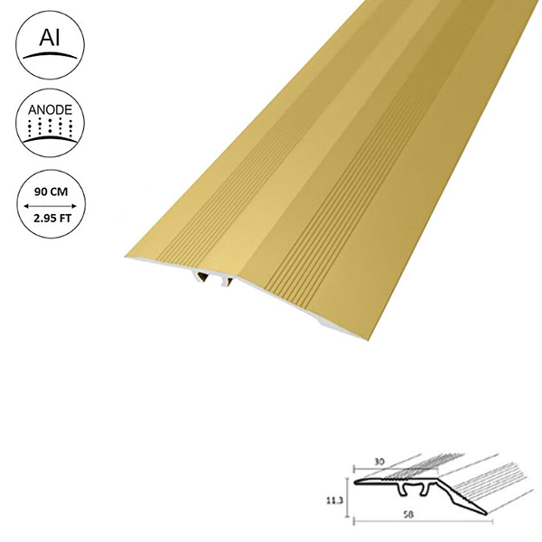 58mm Aluminium Door Bars Threshold Strip Laminate Tiles Ramp Screw Fix