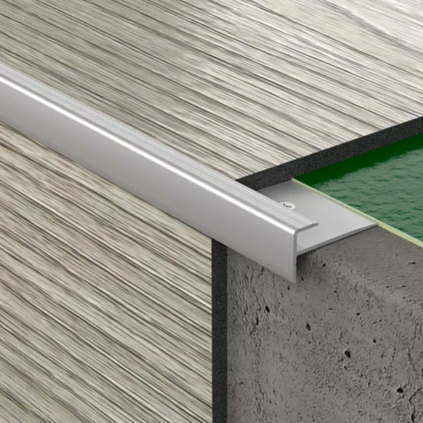 5mm Vinyl Stair Edge Profile – LVT Silver Nosing Strip