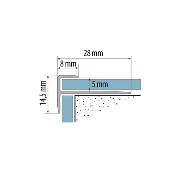 5mm Vinyl Stair Edge Profile – LVT Silver Nosing Strip