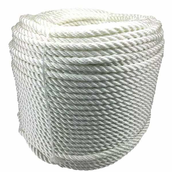 Nylon 3 Strand White Rope Mooring & Anchoring 
