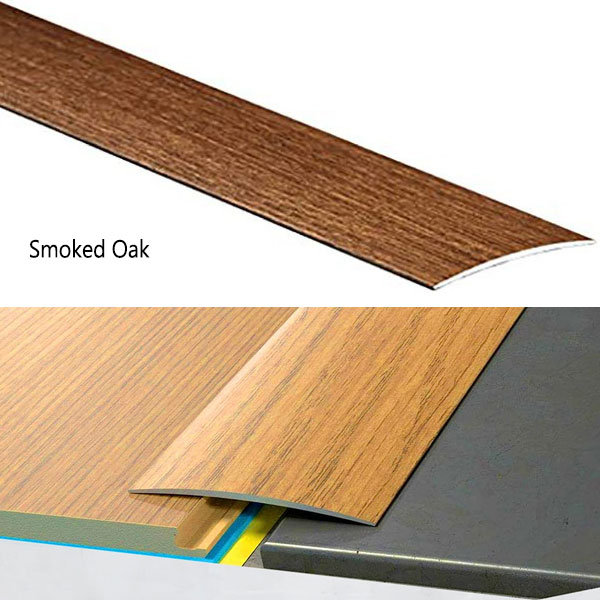 80mm Transition Strip Carpet Cover Door Floor Threshold Self-Adhesive Aluminium Wood Effect