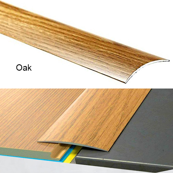 80mm Transition Strip Carpet Cover Door Floor Threshold Self-Adhesive Aluminium Wood Effect