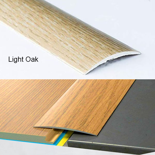 80mm Transition Strip Carpet Cover Door Floor Threshold Self-Adhesive Aluminium Wood Effect