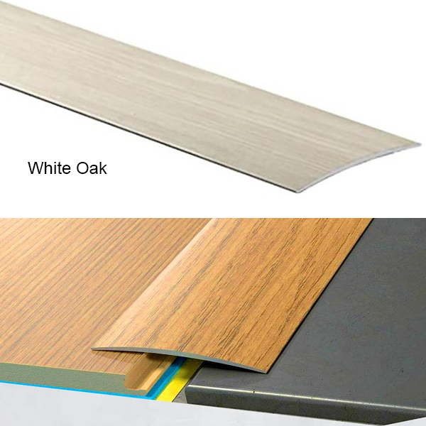 80mm Transition Strip Carpet Cover Door Floor Threshold Self-Adhesive Aluminium Wood Effect