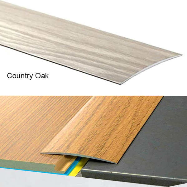 80mm Transition Strip Carpet Cover Door Floor Threshold Self-Adhesive Aluminium Wood Effect