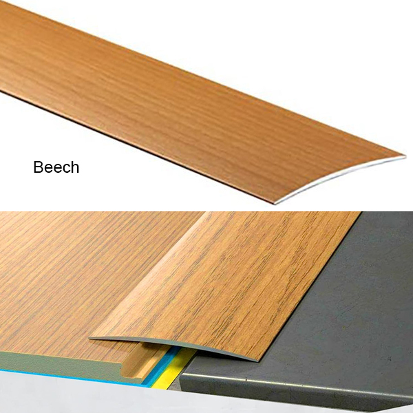 80mm Transition Strip Carpet Cover Door Floor Threshold Self-Adhesive Aluminium Wood Effect