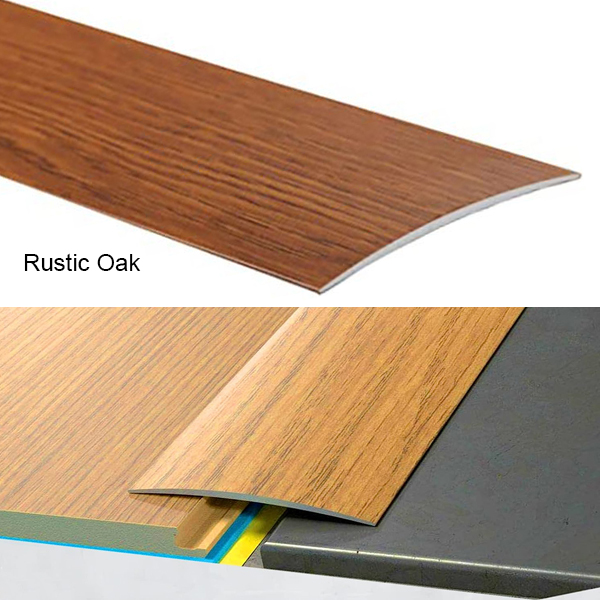 80mm Transition Strip Carpet Cover Door Floor Threshold Self-Adhesive Aluminium Wood Effect