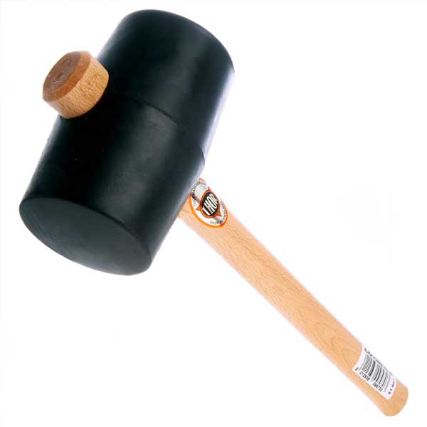 90mm Black Rubber Mallet for Industrial & DIY Camping - 1200g