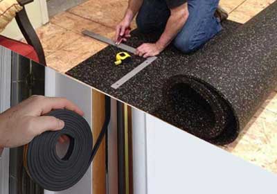 Close-up comparison of rubber sheets and rubber strips