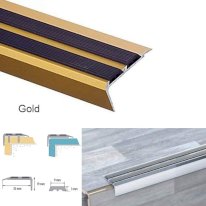 Anti Non Slip Aluminium Stair Edge Nosing Trim With Rubber Insert