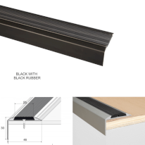 Aluminium Anti-Slip Stair Nosing Edge Trim With Rubber Insert