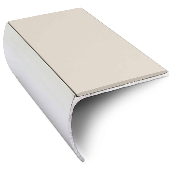 Aluminium Bullnose Stair Nosing Edge Trim 57mm x 40mm With Non Slip Pvc Insert