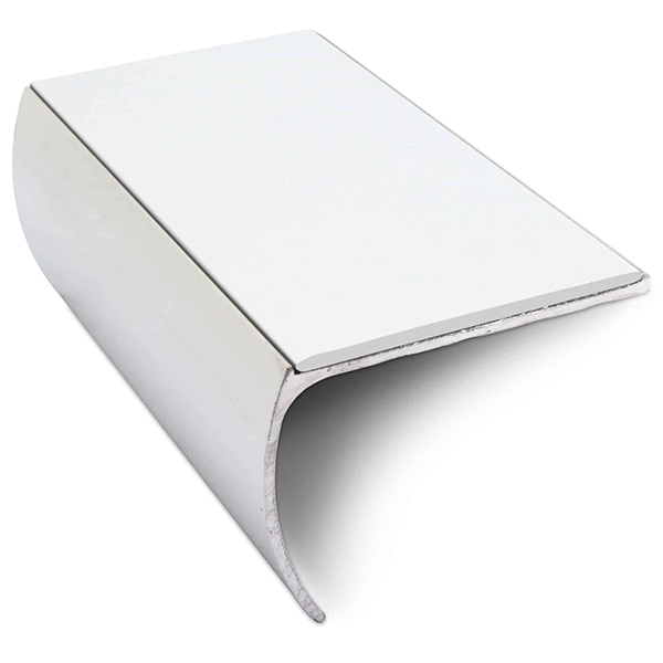 Aluminium Bullnose Stair Nosing Edge Trim 57mm x 40mm With Non Slip Pvc Insert