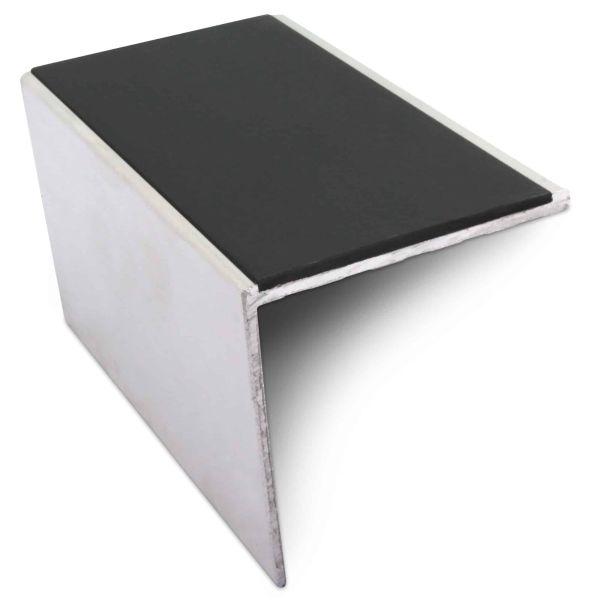 Aluminium Commercial Stair Nosing 56mm x 55mm Edge Trim With Non Slip Pvc Insert DDA Compliant