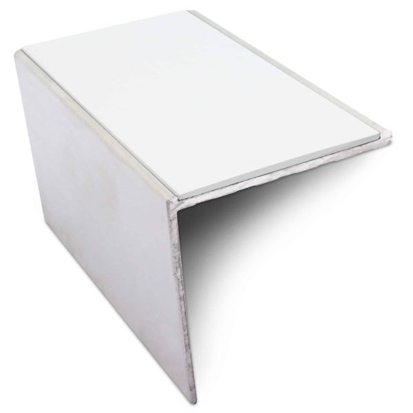 Aluminium Commercial Stair Nosing 56mm x 55mm Edge Trim With Non Slip Pvc Insert DDA Compliant