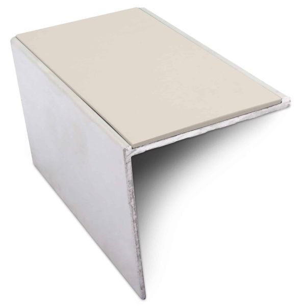 Aluminium Commercial Stair Nosing 56mm x 55mm Edge Trim With Non Slip Pvc Insert DDA Compliant