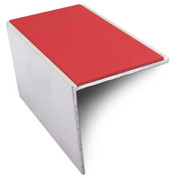 Aluminium Commercial Stair Nosing 56mm x 55mm Edge Trim With Non Slip Pvc Insert DDA Compliant
