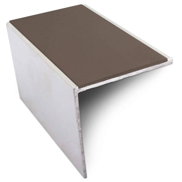 Aluminium Commercial Stair Nosing 56mm x 55mm Edge Trim With Non Slip Pvc Insert DDA Compliant