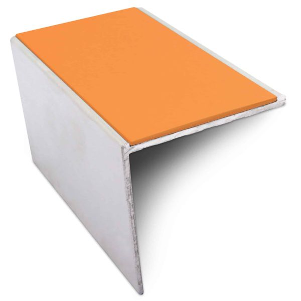 Aluminium Commercial Stair Nosing 56mm x 55mm Edge Trim With Non Slip Pvc Insert DDA Compliant