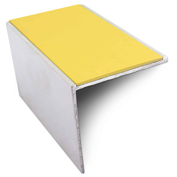 Aluminium Commercial Stair Nosing 56mm x 55mm Edge Trim With Non Slip Pvc Insert DDA Compliant