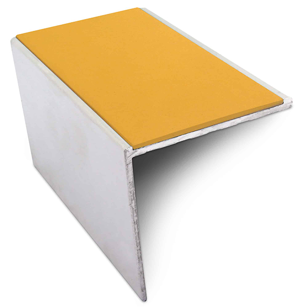 Aluminium Commercial Stair Nosing 56mm x 55mm Edge Trim With Non Slip Pvc Insert DDA Compliant