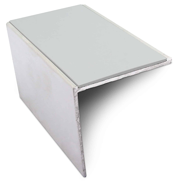 Aluminium Commercial Stair Nosing 56mm x 55mm Edge Trim With Non Slip Pvc Insert DDA Compliant