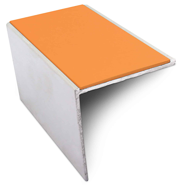 Aluminium Commercial Stair Nosing 56mm x 55mm Edge Trim With Non Slip Pvc Insert DDA Compliant