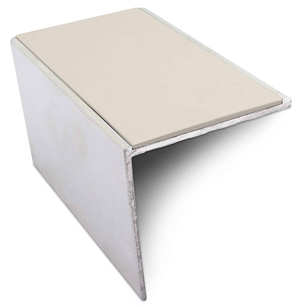 Aluminium Commercial Stair Nosing 56mm x 55mm Edge Trim With Non Slip Pvc Insert DDA Compliant