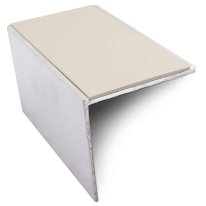 Aluminium Commercial Stair Nosing 56mm x 55mm Edge Trim With Non Slip Pvc Insert DDA Compliant