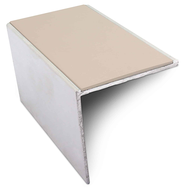 Aluminium Commercial Stair Nosing 56mm x 55mm Edge Trim With Non Slip Pvc Insert DDA Compliant