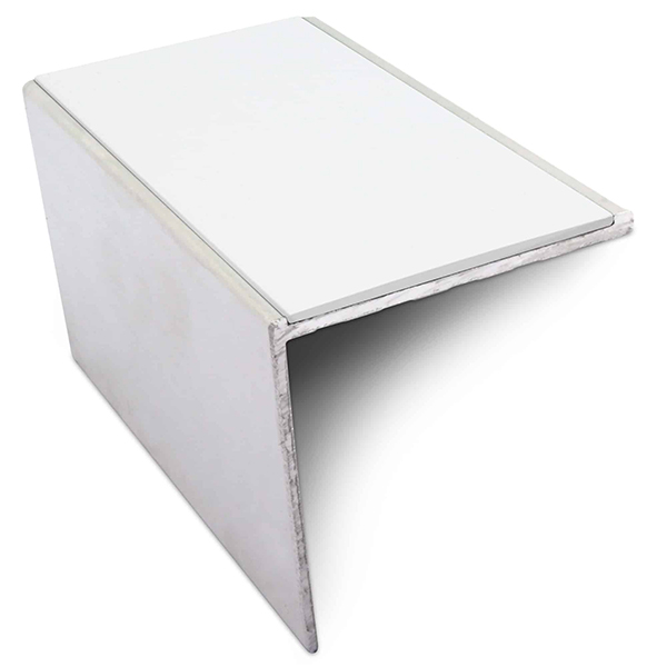 Aluminium Commercial Stair Nosing 56mm x 55mm Edge Trim With Non Slip Pvc Insert DDA Compliant