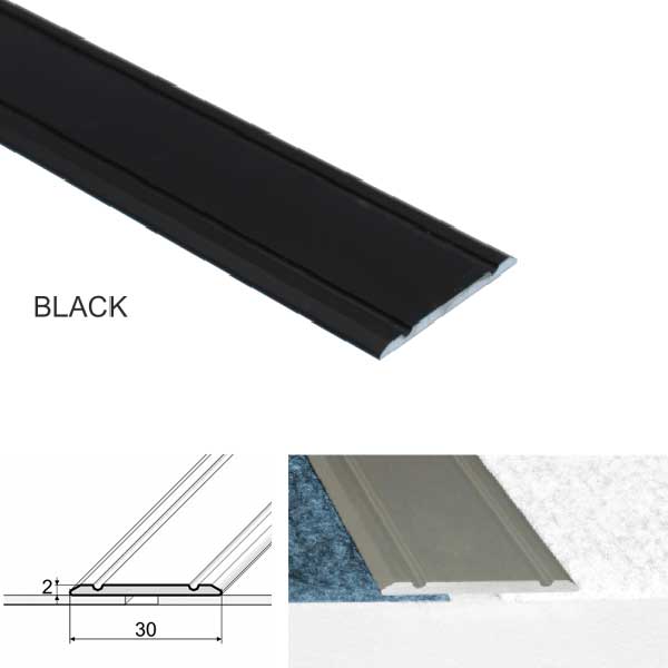 Aluminium Flat Door Threshold  Screw fix For Wooden, Laminate, Carpet Vinyl Flooring
