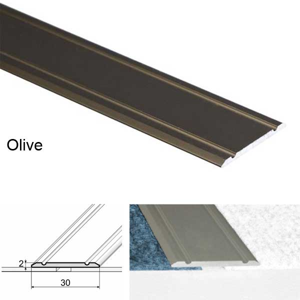 Aluminium Flat Door Threshold  Screw fix For Wooden, Laminate, Carpet Vinyl Flooring