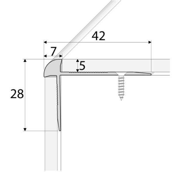 Aluminium Luxury Click Vinyl Flooring Stairs Nosing
