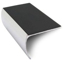 Aluminium Bullnose Stair Nosing Edge Trim 57mm x 40mm With Non Slip Pvc Insert