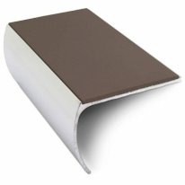Aluminium Bullnose Stair Nosing Edge Trim 57mm x 40mm With Non Slip Pvc Insert