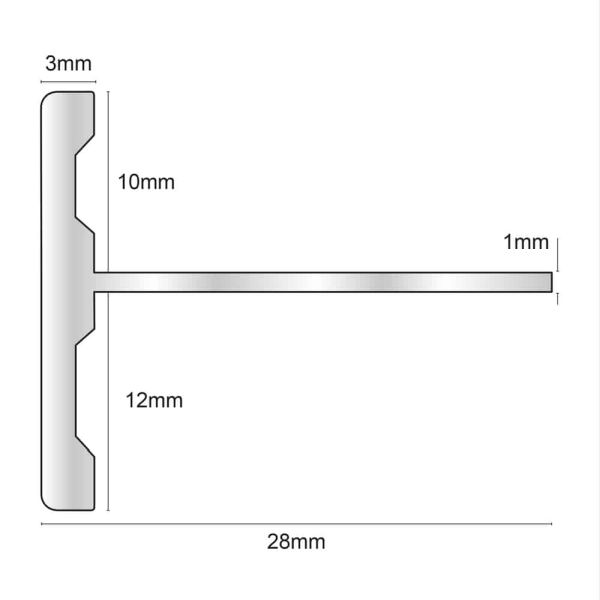 Aluminium Stair Nosing 2600mm x 28mm Formable 2 in 1