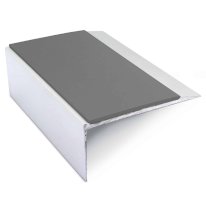 Aluminium Stair Nosing 66mm x 32mm Edge Trim With Non Slip Pvc Insert