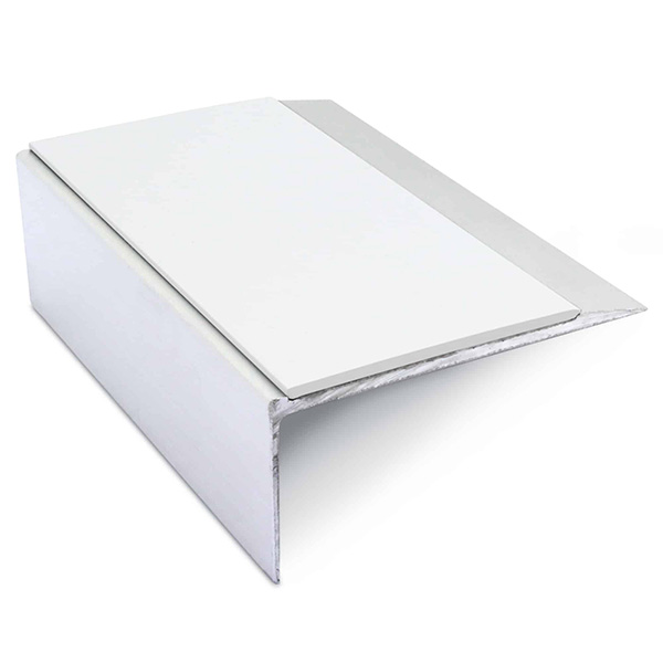 Aluminium Stair Nosing 66mm x 32mm Edge Trim With Non Slip Pvc Insert