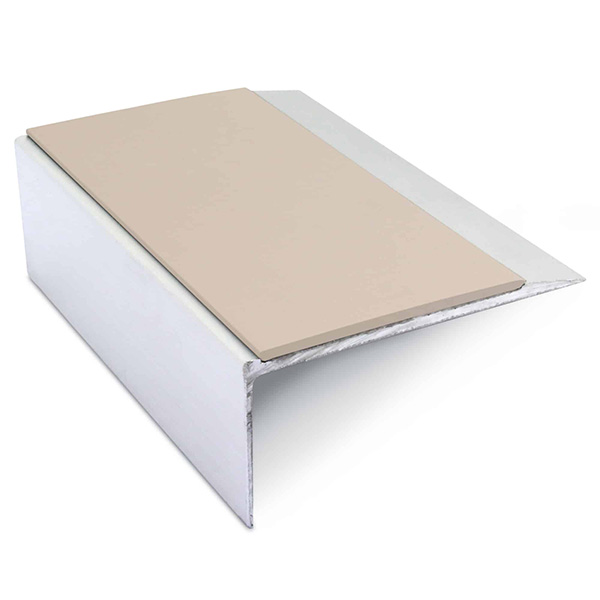 Aluminium Stair Nosing 66mm x 32mm Edge Trim With Non Slip Pvc Insert