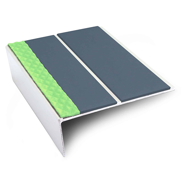 Aluminium Stair Nosing Edge Trim 85mm x 32mm Non Slip With Pvc Insert Tredsafe