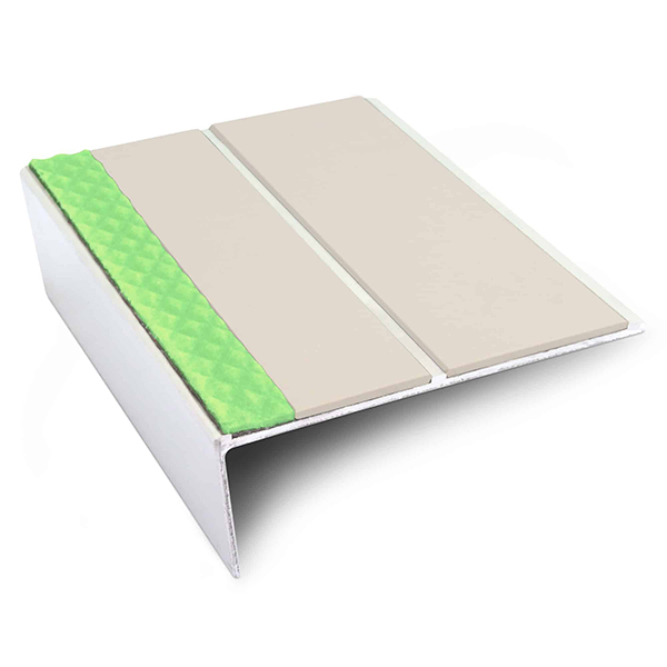 Aluminium Stair Nosing Edge Trim 85mm x 32mm Non Slip With Pvc Insert Tredsafe