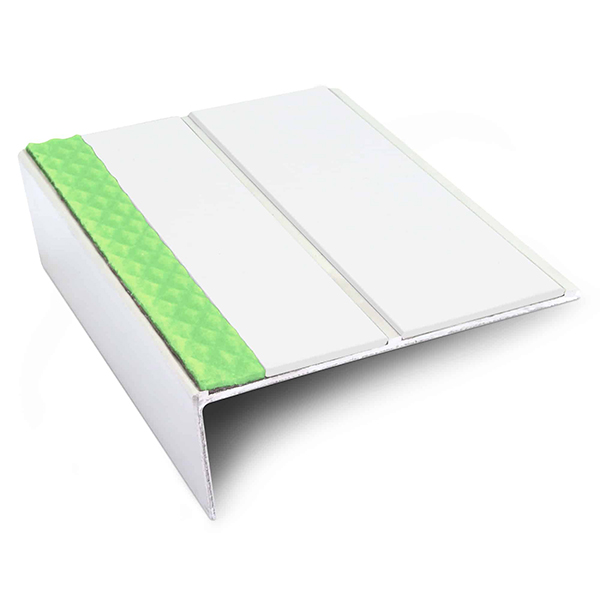 Aluminium Stair Nosing Edge Trim 85mm x 32mm Non Slip With Pvc Insert Tredsafe