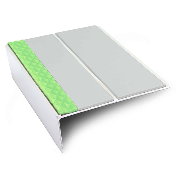 Aluminium Stair Nosing Edge Trim 85mm x 32mm Non Slip With Pvc Insert Tredsafe