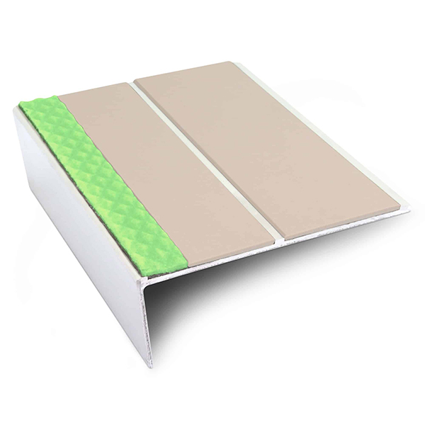 Aluminium Stair Nosing Edge Trim 85mm x 32mm Non Slip With Pvc Insert Tredsafe