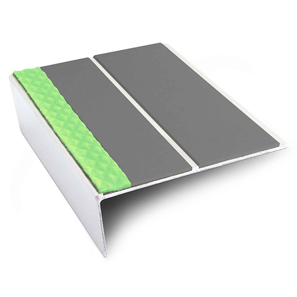 Aluminium Stair Nosing Edge Trim 85mm x 32mm Non Slip With Pvc Insert Tredsafe