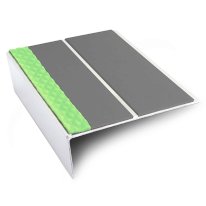 Aluminium Stair Nosing Edge Trim 85mm x 32mm Non Slip With Pvc Insert Tredsafe