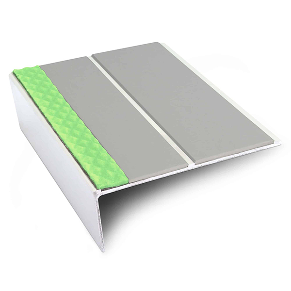 Aluminium Stair Nosing Edge Trim 85mm x 32mm Non Slip With Pvc Insert Tredsafe
