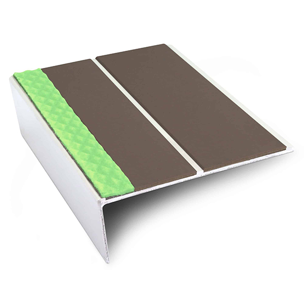 Aluminium Stair Nosing Edge Trim 85mm x 32mm Non Slip With Pvc Insert Tredsafe